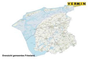 Overzicht gemeentes Friesland waar Vermin Control Ongediertebestrijding werkzaam is.