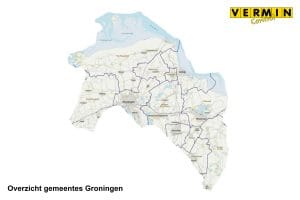 Overzicht gemeentes Groningen waar Vermin Control Ongediertebestrijding werkzaam is.